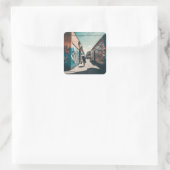 Urban Graffiti Vierkante Sticker (Tas)