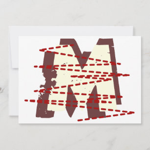  Urban Grunge Distressed Monogram Letter Aankondiging