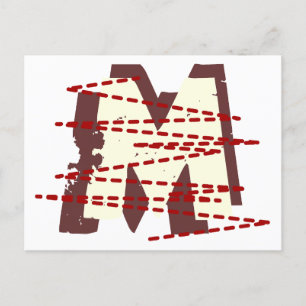  Urban Grunge Distressed Monogram Letter Feestdagenkaart