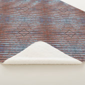Urban Grunge gevlekte blauwe rode strepen Sherpa Deken (3/4)