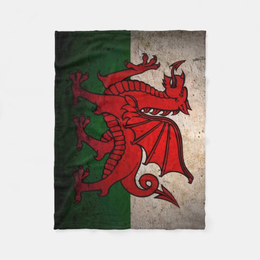 Urban Grunge Wales Flag Fleece Blanket (Voorkant)