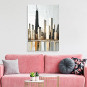 Urban Harmony Minimalistisch stadsbeeld Canvas Afdruk (Insitu (Woonkamer))
