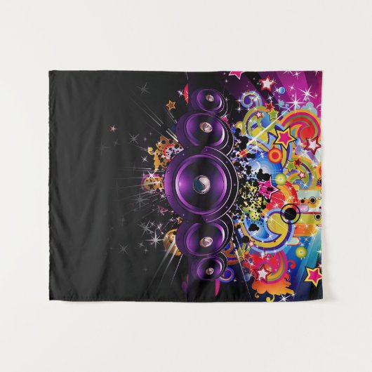 Urban Hip Hop Club Muziek DJ Luidsprekers Achtergr Wandkleed (Voorkant (horizontaal))