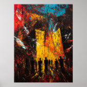 Urban Inferno – expressionistisch stadsbeeld in ch Poster (Voorkant)