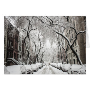 Urban-kerstsneeuw in Brooklyn NY
