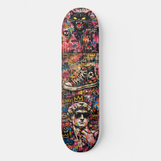 Urban King: Graffiti Pop Art Skateboard Deck  (Recto)