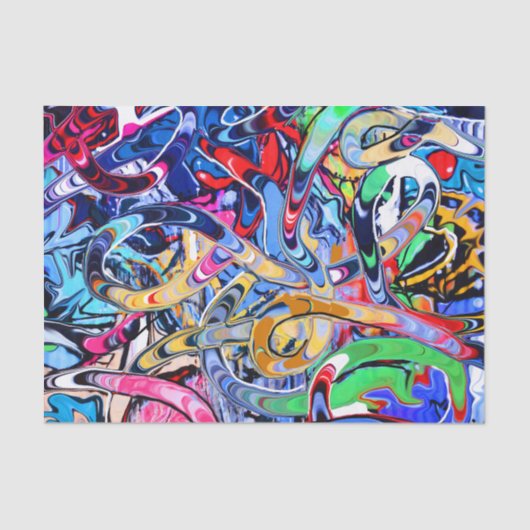 Urban kleurrijke abstracte spin art tissuepapier (Voorkant)