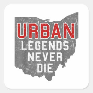 Urban Legends Never Die State of Ohio Verdrietig Vierkante Sticker