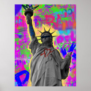 Urban Liberty Collage: Modern artistiek Poster