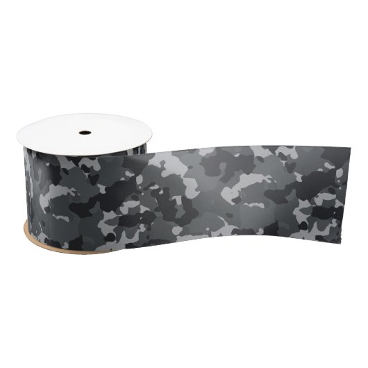 Urban Military Camouflage Camo Zwart Grijs Lint (Spoel)