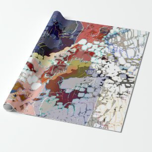 Urban, modern, abstract patroon, wit, kleurrijk cadeaupapier