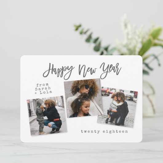 URBAN MODERN GELUKKIG NIEUWJAAR FEESTDAGENKAART (Staand voorkant)