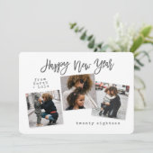 URBAN MODERN HAPPY NEW YEAR (SILVER) FEESTDAGENKAART (Staand voorkant)