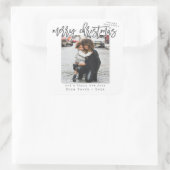 URBAN MODERN VROLIJK KERSTFEEST VIERKANTE STICKER (Tas)