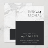 URBAN NOIR ET MARBRE BLANC ENREGISTRER LA CARTE DE (Devant / Derrière)