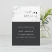 URBAN NOIR ET MARBRE BLANC VOW RENOWAL INVITATION (Debout devant)