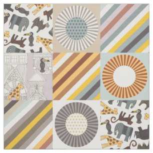 Urban oerwoud Cheater Quilt Squares Stof