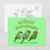Urban Parakeets Briefkaart (Voorkant / Achterkant)