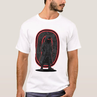 Urban Phantom Donkere Techwear Gekapte Figuur Stra T-shirt