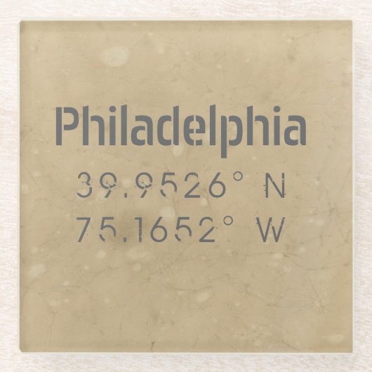Urban Philadelphia Map Coordinates Glazen Onderzetter (Voorkant)