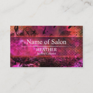 Urban Pink Floral Salon Visitekaartje
