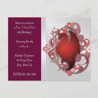 Urban Plum Fantasy Dragon Birthday Party Invite Kaart