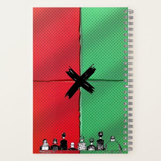 Urban Pop Crowd Retro Notebook Notitieboek (Achterkant)