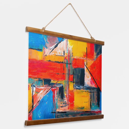 Urban Pulse Abstracte kunst Hangend Wandkleed (Gebogen)