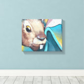Urban Rabbit Art Urban Art Mural Bunny Rabbit Mura Canvas Afdruk (Insitu (Houten vloer))