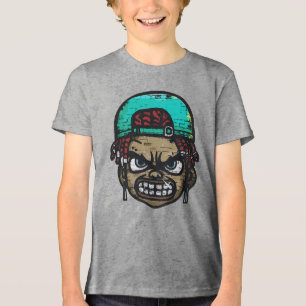 Urban Rebel: Graffiti Style Gezicht Tri-Blend Shirt