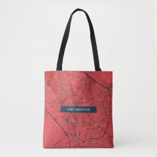 URBAN RED NAVY OXFORD UNIVERSITY UK OUTLINE MAP DRAAGTAS