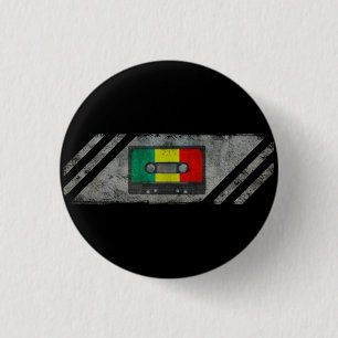 Urban reggae cassette ronde button 3,2 cm