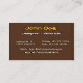 Urban Retro Design business card Visitekaartje (Achterkant)