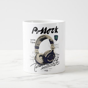 Urban Retro Koptelefoon Vibe Illustratie Extra Grote Beker