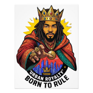 Urban Royalty Born To Rule Koning Grafische Heren Foto Afdruk