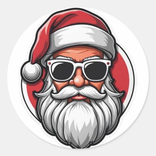 Urban Santa 7 Ronde Sticker (Voorkant)