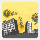 Urban Scene-Stickers Vierkante Sticker (Voorkant)