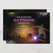 Urban Skateboarder Invitation Kaart (Voorkant / Achterkant)