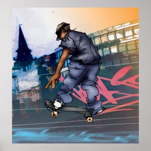 Urban Skateboarder Poster (Voorkant)