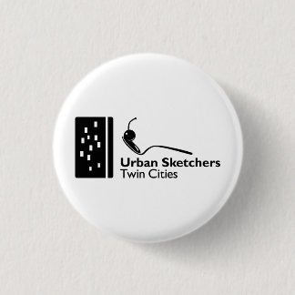 Urban Sketchers Twin Cities Button/ Pin Ronde Button 3,2 Cm