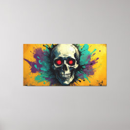 Urban Skull Drip Canvas Afdruk
