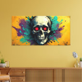Urban Skull Drip Canvas Afdruk (Insitu (Woonkamer))