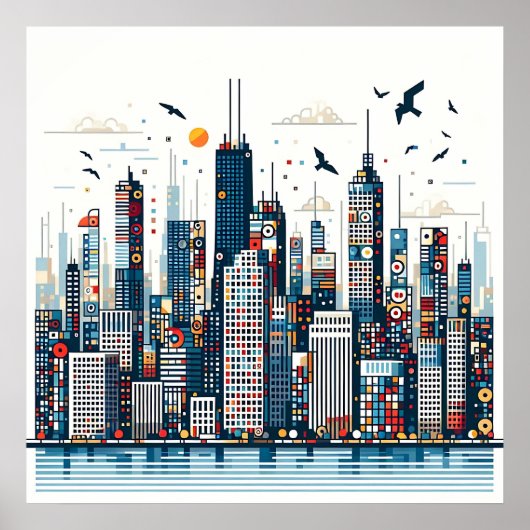 Urban Skyline Poster (Voorkant)