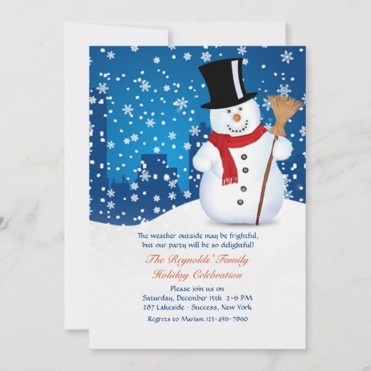 Urban Snowman Uitnodiging (Voorkant)