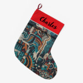 Urban Soul Patterns Christmas Stocking Grote Kerstsok (Voorkant (Hangend))