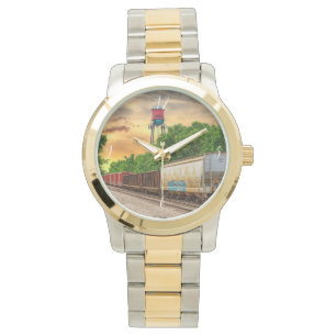 Urban Steam Punk Sunset Gold Watch Horloge