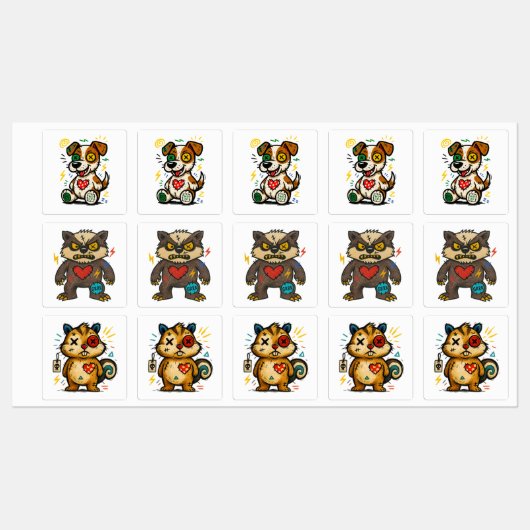 Urban Stitch Trio — Pack de stickers (Feuille)