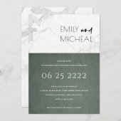 URBAN STONE GRAY MARBLE ENGAGEMENT INVITATION (Devant / Derrière)
