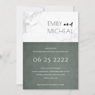 URBAN STONE GRAY MARBLE ENGAGEMENT INVITATION