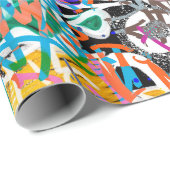 Urban Street Art Graffiti Pattern Wrapping Paper Cadeaupapier (Rol Hoek)